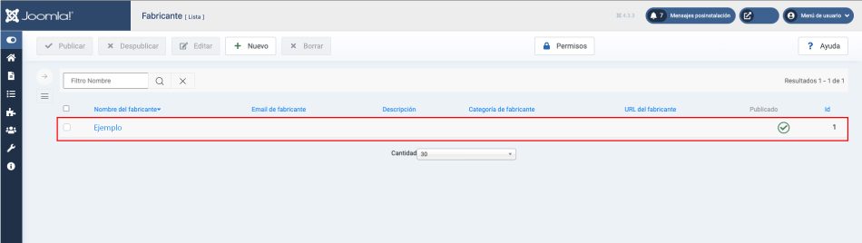 Gestor de fabricantes de VirtueMart